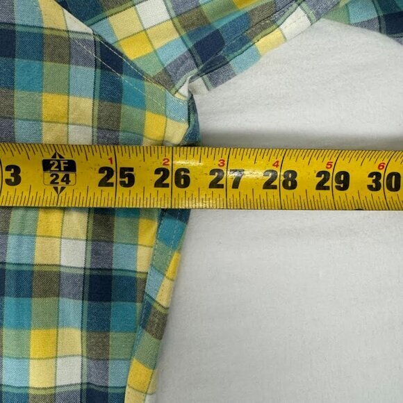 L.L. Bean Men's Long Sleeve Button Up Shirt, Green Yellow Plaid, Cotton, Size XL - Picture 9 of 10